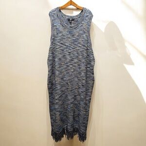 Ashley Stewart Fringed Crochet Tank Dress size 30W